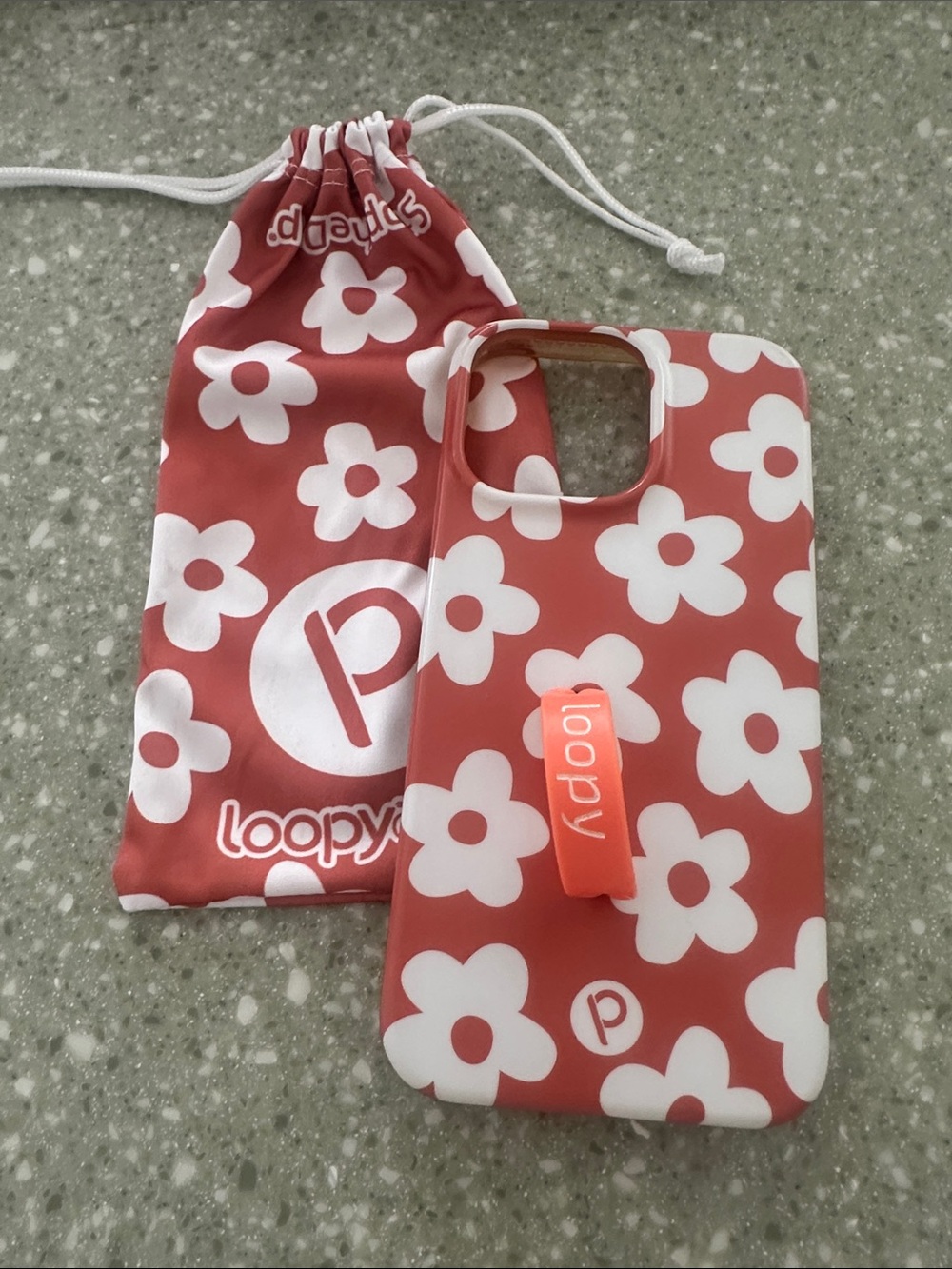Loopy Case - coral & white daisies iPhone 14 Pro Max